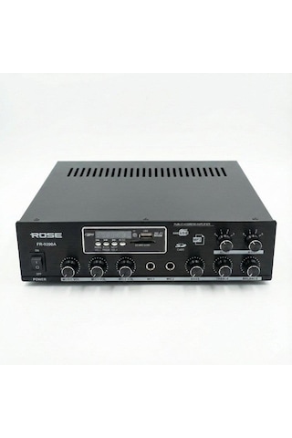 Rose Fr-9200a 120 Watt 2 Zone Mono Trafolu Mağaza Anfisi 2 Mikrofon Girişli Mp3,bluetooth,sd Kart Kumandalı