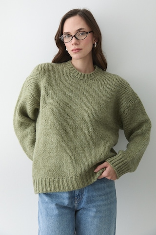 Açık Yeşil Uzun Kollu Relax Kazak - 251091 Açık Yeşil