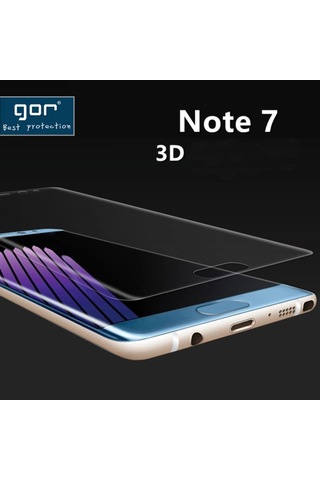 Gor Galaxy Uyumlu Note 7 Fan 3d Kavisli Darbe Emici Full Ekran Koruyucu 2 Adet Set-1852