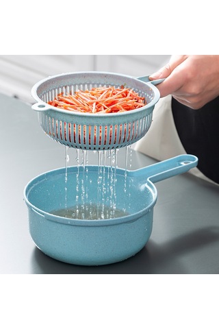 Wezone Mutfak Çok Amaçlı Sebze Dilimleyici, Patatesi İçin Shredder, Dilimleyici Ve Kesici Aleti - Lüks 12 Parça Mavi Set Mavi