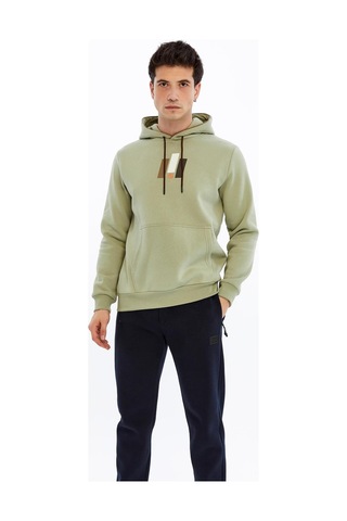AR-MA Arma Erkek Kapüşonlu Sweatshirt Kanguru Cepli, 3 İplik Şardonlu, Regular Fit, %70 Pamuk %30 Polyester K30254628502 Yeşil