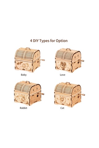 Dianziye Ahşap Dıy Müzik Kutusu - El İle Montaj Gerekiyor, Piller Gerektirmez, Zeka Geliştirici, Ev Dekorasyonu, 6 Yaş Ve Üzeri, Kedi Deseni