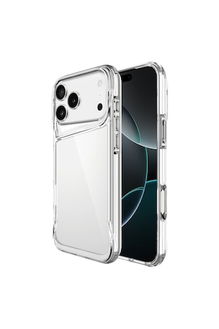 Forzacase Apple Uyumlu iPhone 17 Pro Max İle  Gladia Serisi Kamera Köşe Korumalı Sert Plastik Şeffaf Kılıf Şeffaf