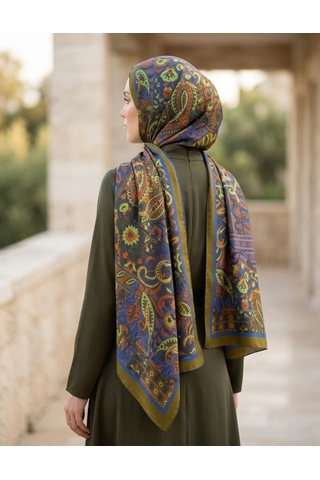 Moda Nuda Iconic Hasna Şal Yeşil Zarif Ve Modern