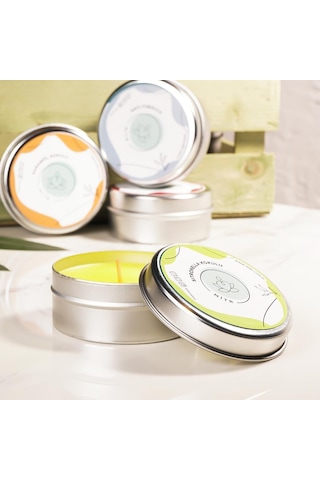Mitr Citronella Aromalı Metal Mum Çok Renkli