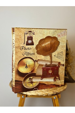 Rabsev Rs21 Fotoğraf Albümü 10x15cm 600 Lük Gramafon Desenli Kutulu Yatay Dikey Modeli