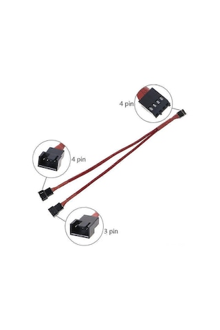 Mufunye Siyah 4pın Pwm Bilgisayar Fanı Çevirici Kablosu, Soğutma Fanı Çoklayıcı, Nylon Kaplı 1' Den 2' Ye一转接线