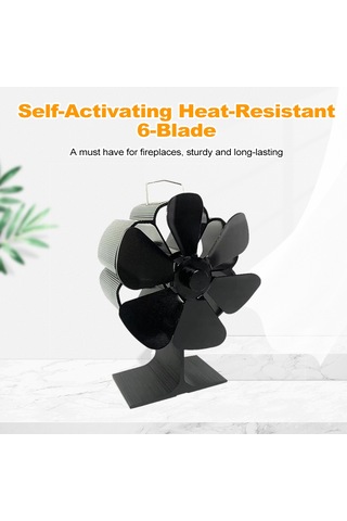 Maiyame Sessiz Metal Şömine Fanı - Hızlı Isıtma İçin 6 Kanatlı Şömine Üfleyici