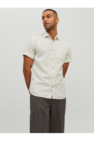 Jack & Jones Jack&jones Kısa Kollu Beyaz Erkek Gömlek 12235362 001