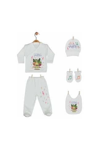 Pia Baby Gl 1903-07 İsme Özel Battaniye Zıbın Set Krem