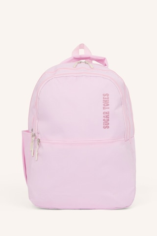 Defacto Unisex Su Geçirmez Yazı Baskılı Fermuarlı Sırt Çantası F0523axnspn599 Pembe-pn599