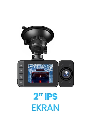 3 Kameralı Wifi Ekran Araç Kamerası Fullhd Geniş Ön + Arka + Araç İçi Kamera Hareket Sensörü Ef1313