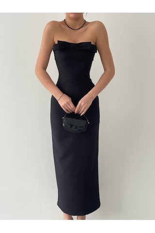 S-pazarım Önü Kurdaleli Kaelm Elbise Siyah