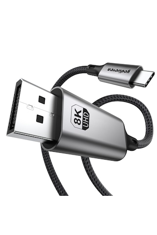 Yediseven Type C To Displayport 1.4 Görüntü Aktarma Kablosu Thunderbolt 3/4 Uyumlu 8k 60hz 4k 144hz 32.4gbps Hbr3 2 Metre