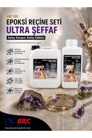 Arc 105 Ultra Şeffaf HobiTakıtepsi Ve Kaplama Epoksi 3 Kg Set