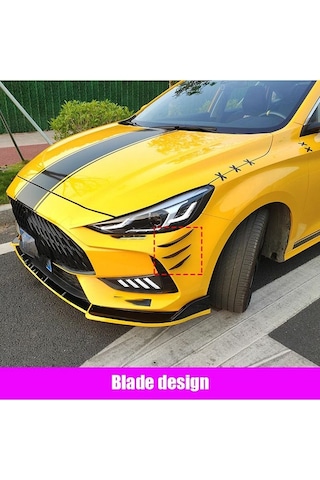 Her Araca Uyumlu Ithal Piano Black 6'lı Kanatlı Tampon Bıçağı Tampon Bıçak