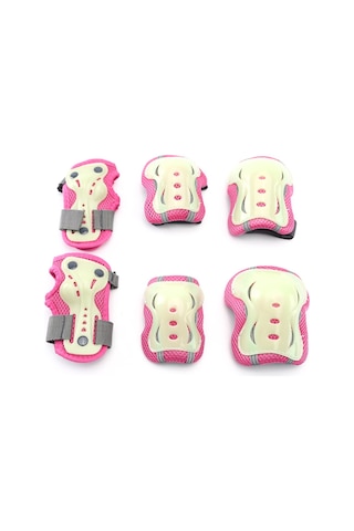 Ranyeek Pembe M Boy Paten Koruyucu Seti - 6 Parça Diz Dirsek Bileklik Çantası Çok Renkli