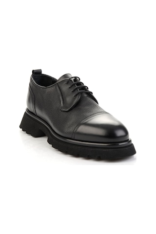 Bambi Siyah Siyah Hakiki Deri Erkek Klasik Ayakkabı E01580400803 Siyah Siyah