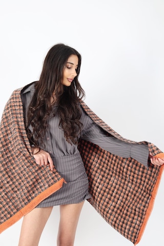 Şık Kullanım Pamuk Polyester Şal-kahverengi