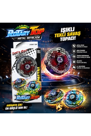 Metal Beyblade Rotary Top Işıklı Tekli Savaş Topacı Kutulu