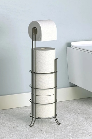 Banyo Tuvalet Kağıdı Askısı Yedekli Ayaklı Siyah Mg093 Siyah