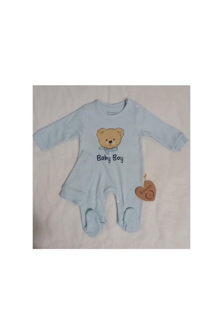 Cayzen Erkek Bebek Şapkalı Tulum 2li Set 1097 Mavi Mavi