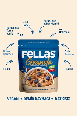 Fellas Granola - Yaban Mersini & Kuruyemiş 200 G