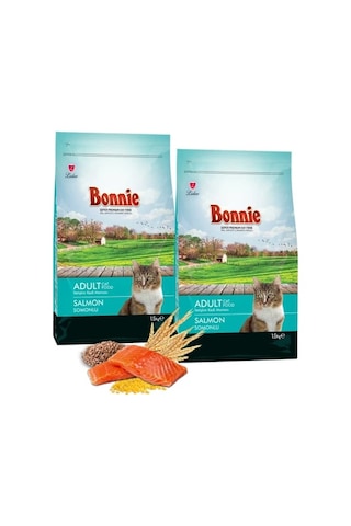 Bonnie Somonlu Yetişkin Kedi Maması 1,5 Kg X 2 Adet