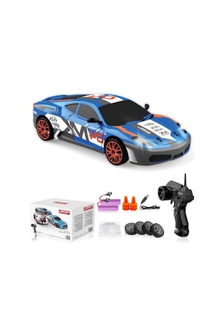 Uzaktan Kumandalı Drift Araba, 1:24 Ölçekli Yüksek Hızlı 4wd Model Araç, Led Işıklar