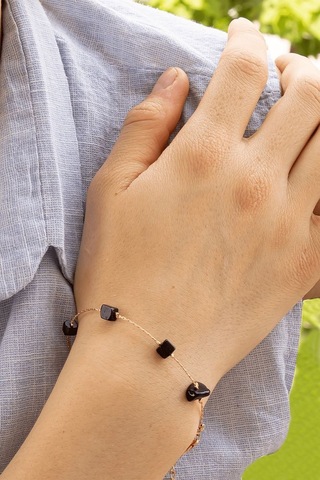 Sertifikalı Gerçek Obsidyen Taşlı Doğal Taş Kolye Bileklik Seti Çok Renkli