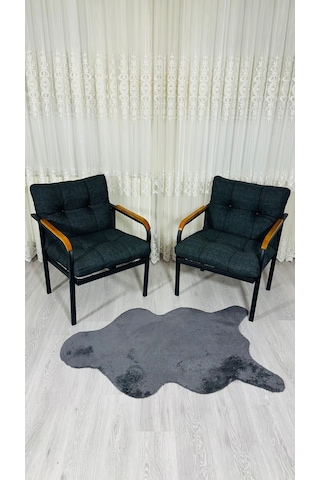Madame Home Leylak Balkon, Bahçe,teras,cafe - Salon - Metal Kanepe Koltuk Takımı 1-1 Antrasit