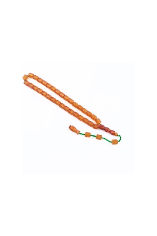 Ateş Kehribar Kalem İşçilik Kapsül Kesim 9x10mm Tesbih Kahverengi