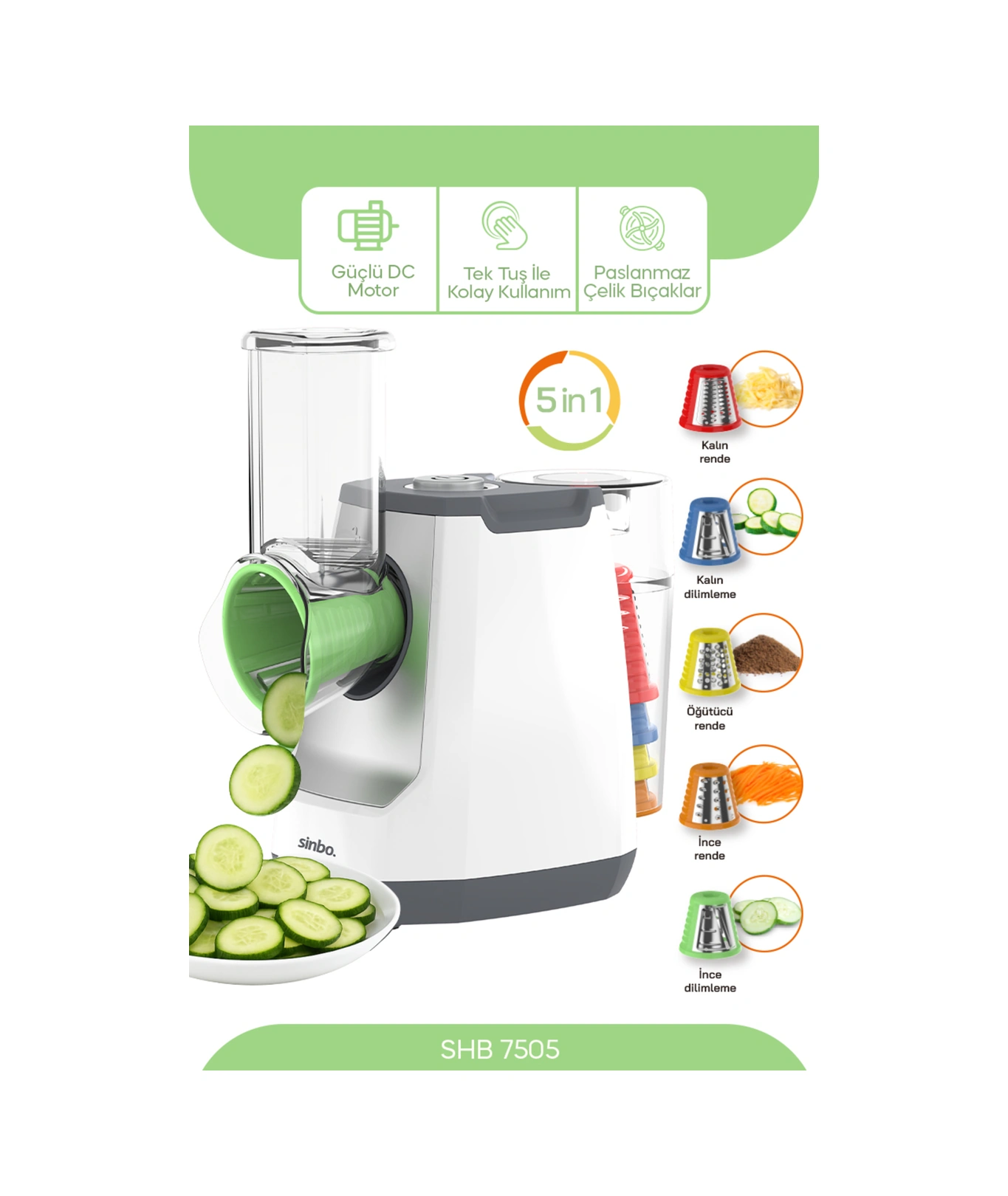 Sinbo SHB-7505 5'i 1 Arada Otomatik Doğrayıcı