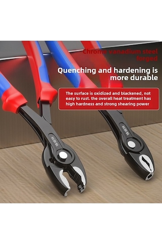 Tongxida 8 Çok Fonksiyonlu Kayar Vida Çıkarıcı, Paslanmaz Çivi Çekici, Açılabilir Balık Pense Plastik Kaplı