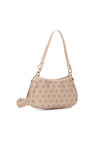 Newish Polo Kadın Farme Monogram Baget El Ve Omuz Çantası New111 Bej