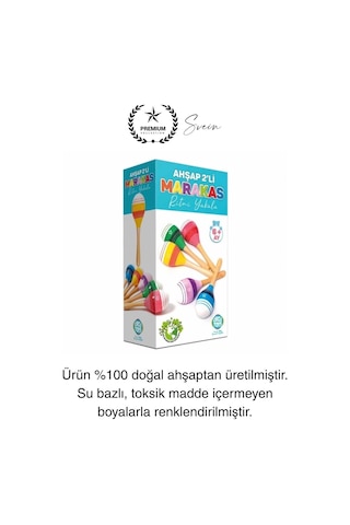 Ahşap 2'li Marakas Seti Ritmi Yakala Müzik Aleti Çocuk Bebek Sesli Çın Çın Davul Çıngırak Vurmalı