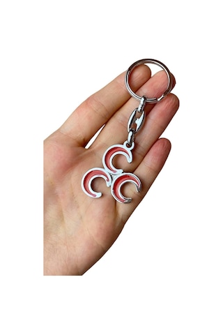 Kırmızı Üç Hilal Mhp Anahtarlık