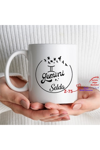 Kişiye Özel Burçlu Kupa, Doğum Günü Beyaz Kupa Bardak Z2 Serisi