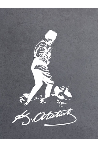 Mustafa Kemal Atatürk Kocatepe Silüet Sticker - Araba Oto Motosiklet Karavan Sticker 00617 20x13 Cm