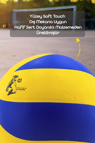 Voleybol Topu Lamineli Beton Zemin Soft Touch İç-dış Mekana Uygun 8 Panel Sarı-mavi 280 Gram Mavi
