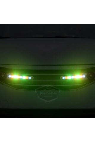 Araç Oto Rüzgar Enerjili Kablosuz 8 Ledli Gündüz Farı Araba Fırfırlı Elektriksiz Gündüz Ledi Lamba Su Geçirmez Renkli Rgb 00 Şüscaroto Aksesuar