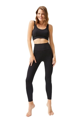 Cottonhill Siyah Yüksek Bel Toparlayıcı Kadın Spor Tayt