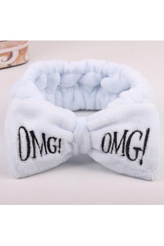 Omg Peluş Bandana Makyaj Spa Saç Bandı Buz Mavi Mavi