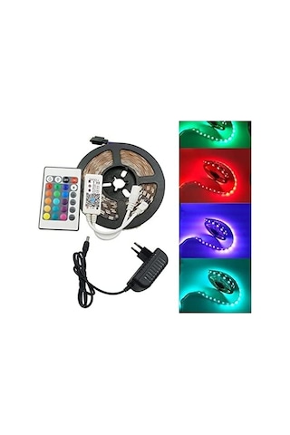 Şerit Led 5 Metre Kumandalı Animasyonlu Rgb Beyaz - Çok Renkli