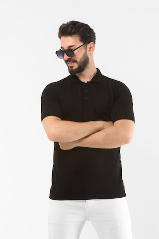 Onno Polo Yaka Regular Siyah Pamuklu T-shirt