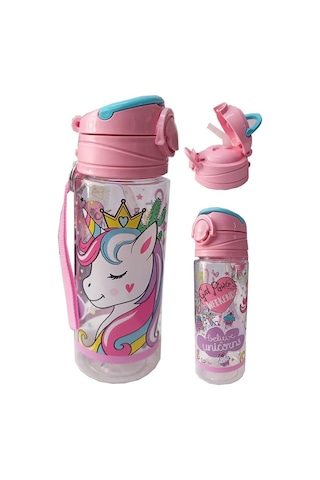 Kız Çocuk Unicorn Matara 500 ML 1 Adet Lisanslı Suluk Okul Matarası Öğrenci Suluğu