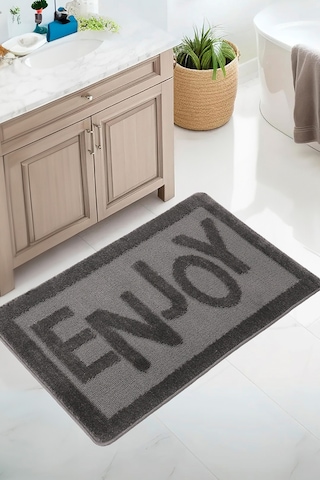 Doğal Kaymaz Taban Banyo Paspas Uzun Ömürlü Yumuşak Dokulu Su Emici Yıkanabilir Enjoy 60x100 Antrasit
