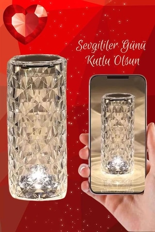 Mey İthalat Sevgililer Gününe Özel Romantik Kristal Gece Lambası Sevgiliye Hediye Çok Renkli 35512868