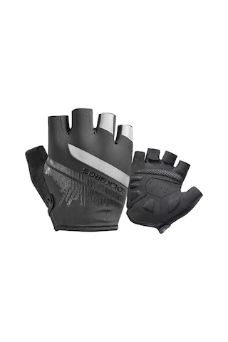 Rockbros S247 1 Çift Yarım Parmak Bisiklet Sürme İçin Yansıtıcı Çizgili Aşınmaya Dayanıklı Eldiven