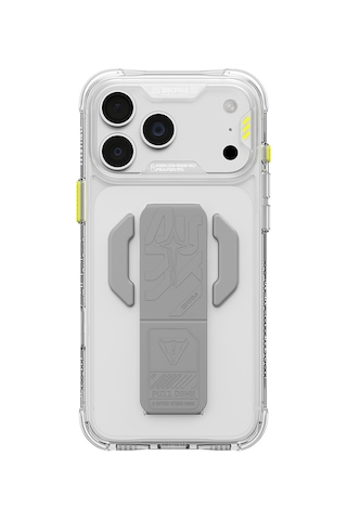 Apple Uyumlu iPhone 18 Pro Max Kılıf M-safeli Teknoloji Desenli Skinarma Helio Ce Mag Charge Standlı Kapak Şeffaf